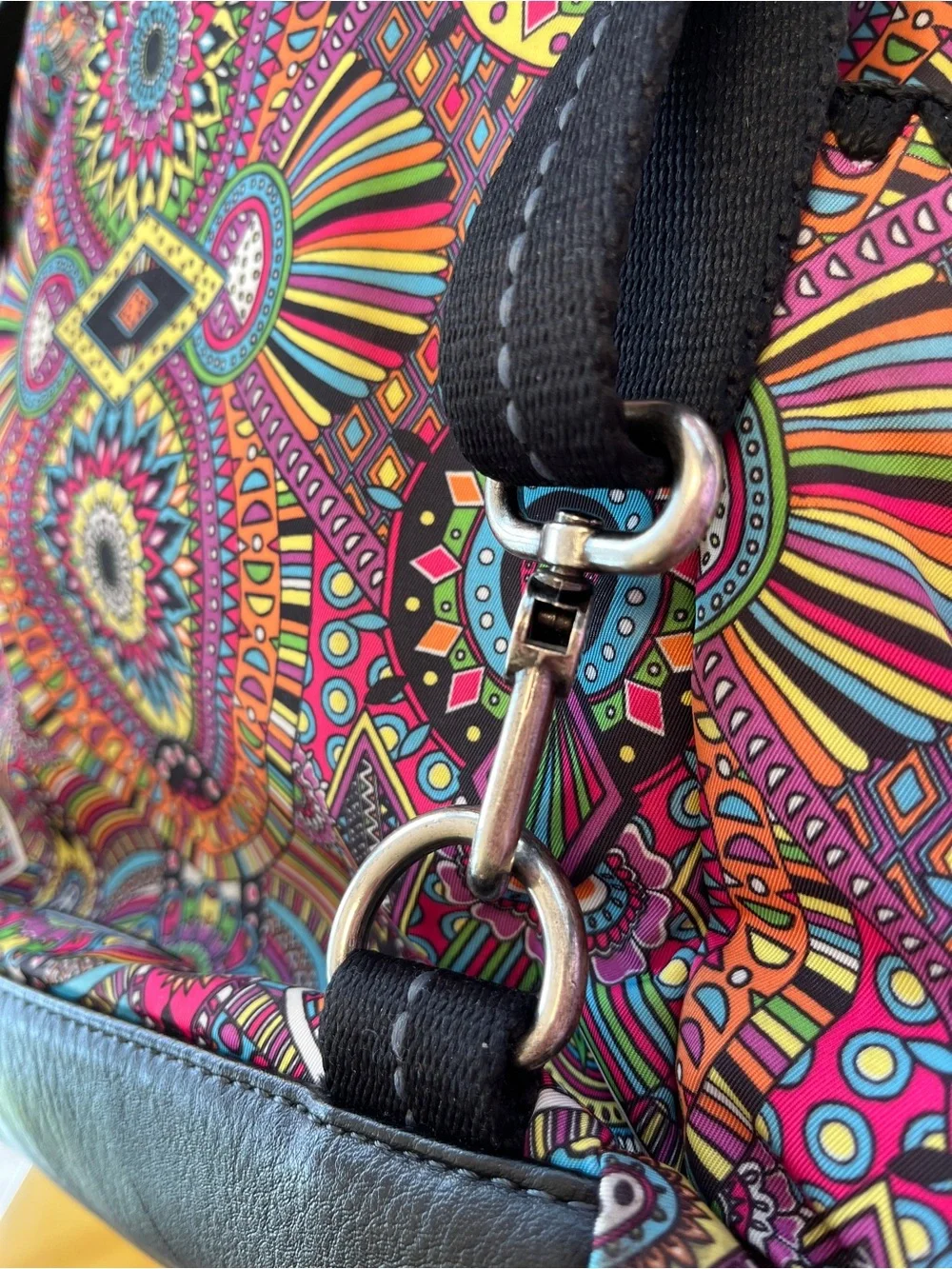 Sakroots Colorful Mandala Print Backpack Travel Daypack Llama Charm